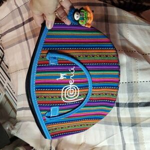 vian Multicolor Striped Cosmetic Bag